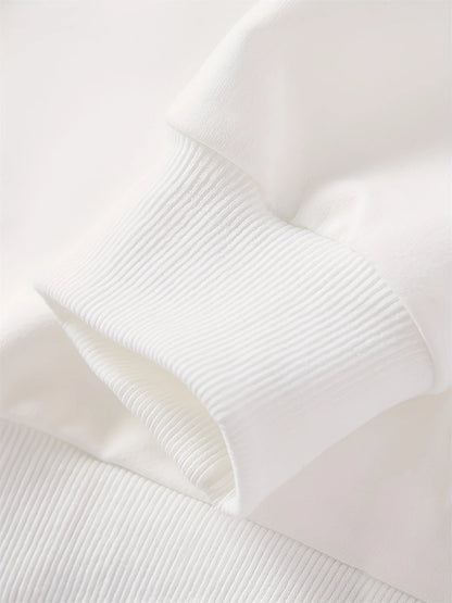 Men's autumn and winter fashionable casual loose futune letter graphic printed long sleeved round neck sweatshirt