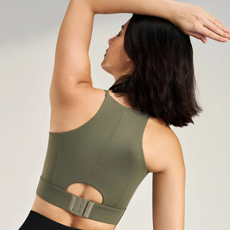 Women's sexy halter top gym high intensity workout yoga clothing gathered shockproof sports underwear yoga undershirt