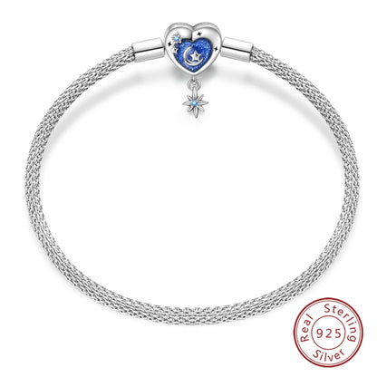 Bracelet Silver 925 Original 17-20CM Star Moon Sun Four Leaf Clover Green Zircon Bracelets Fit DIY Charms Birthday Jewelry Gifts