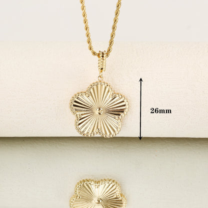 Classic 45cm/60cm Stainless Steel Metal Laser Sweater Chain Pendant Necklace Luxury for Woman Party New Trend Jewelry Clover