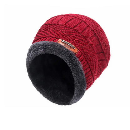 Winter Hats Knit Cap Men And Women Velvet Hat Coral Fleece Scarf Outdoor Riding Hat Warm Thickening Plus Velvet Neck Protect Cap