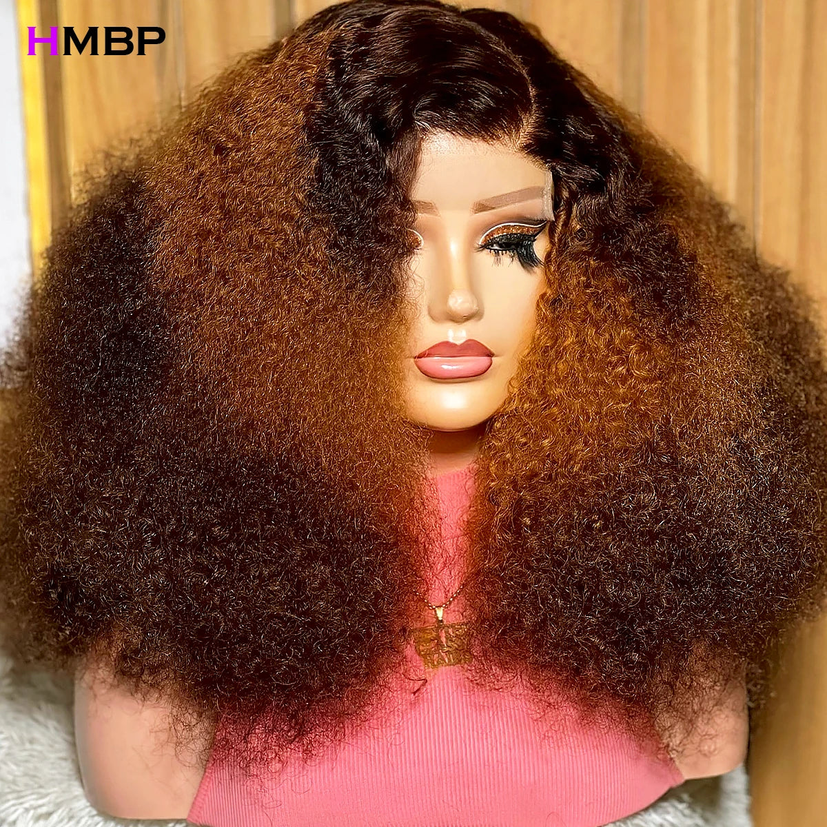 Glueless Wigs Human Hair Highlight Kinky Curly Wear and Go 13x6 Hd Lace Frontal Wig 450 Density Preplucked Closure Wig For Women