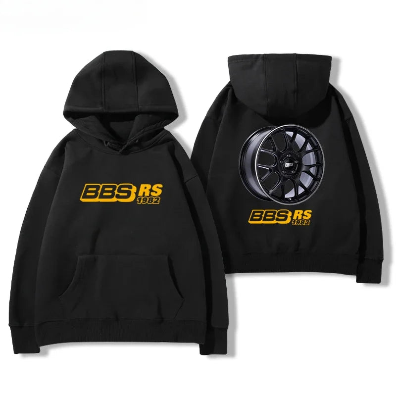 2024bbs Wheel Printed Hoodie Men's and Women's Car Modification Culture Four Seasons All Loose Casual Jacket Breathable Light