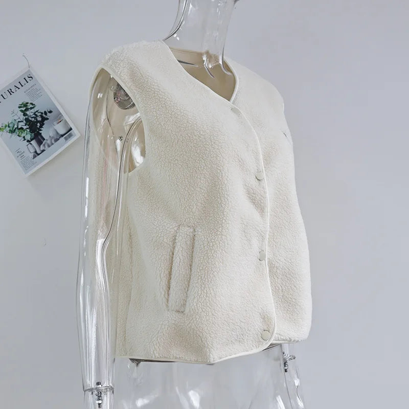 Faionable Women's Svel ort Vest Thiened Polyester Fiber Folded  Windbreaker Jaet for Spring Season