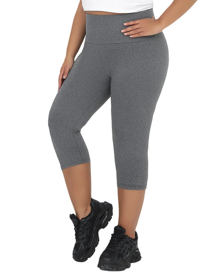 Plus Size Leggings for Women  Super soft High Waisted Tummy Control Yoga Capri Pants  No See Through Workout Running Leggings