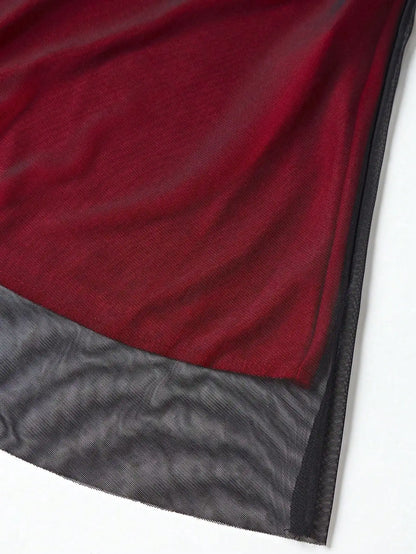 Elegant Camisole Red off Shoulder Sleeveless Pleated Skirt for Women's Slim fit Long Dress summer beach vacation party dress