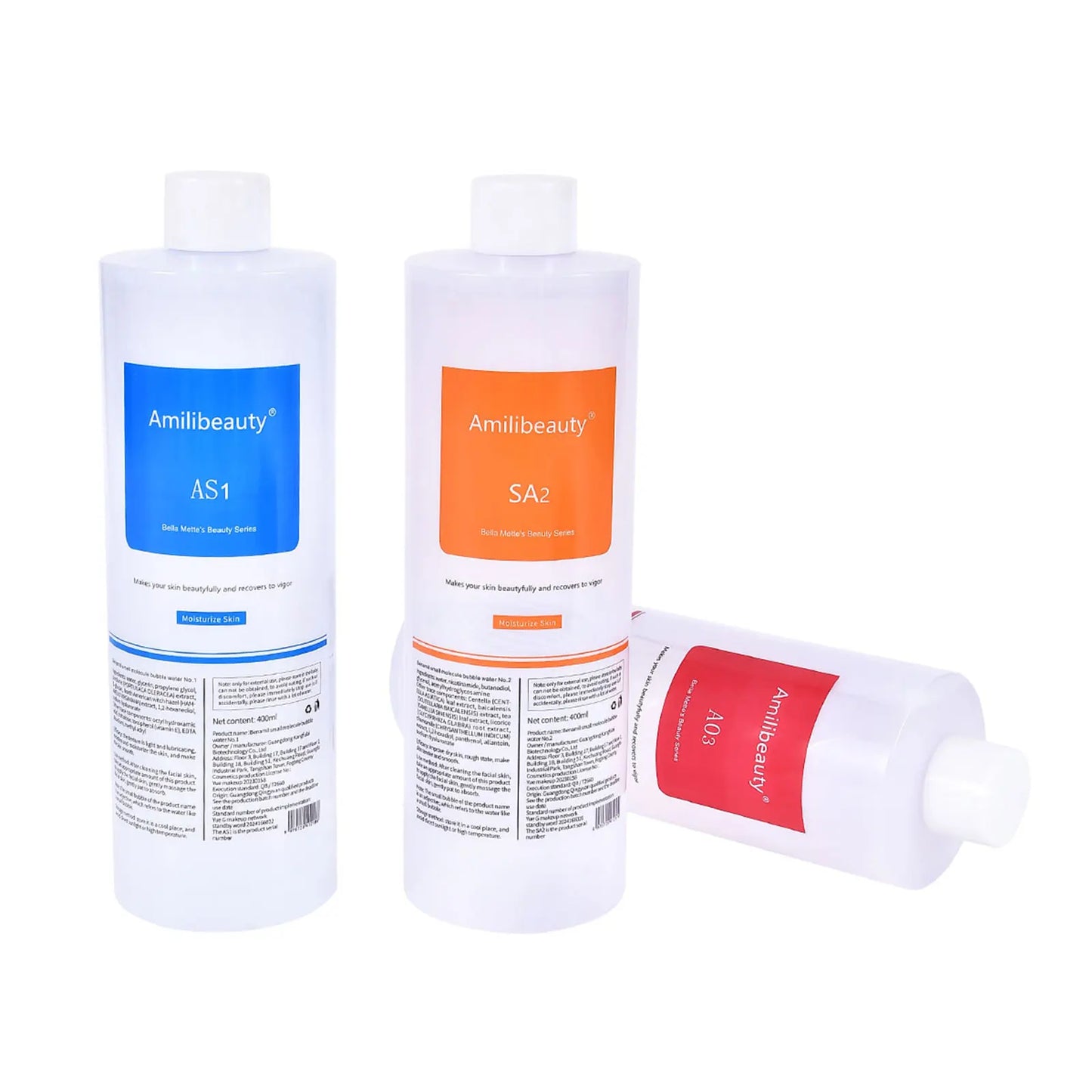 3pcs/Lot 1200ML Hydra Liquid Face Serum Facial Aqua Peel Solution AS1 SA2 AO3 For Beauty Machine SkinCare Deep Cleaning