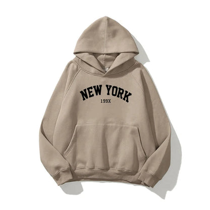Mannen Vrouwen New York 199X City Hoodies Mode Brief Bedrukt Grafische Sweatshirts Losse Casual Harajuku Capuchon Sportkleding