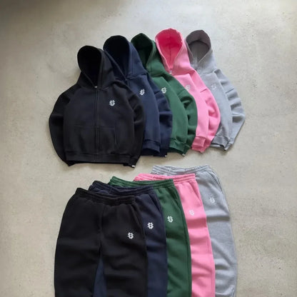 Y2k Retro Loose Straight Baggy Pants Men Tracksuit Pants Unisex Sweatpant Women Zip Embroidery Hip Hop Harajuku Casual Pant Goth