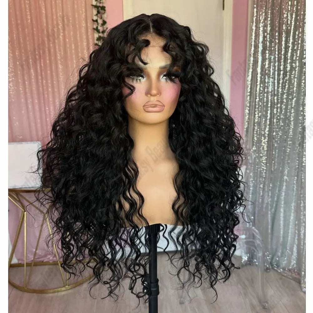 Long Deep Wave Women Wigs 100% Human Hair Jet Black 13x4/13x6 Lace Front Wigs Brazilian Remy Glueless Full Lace Wigs Human Hair