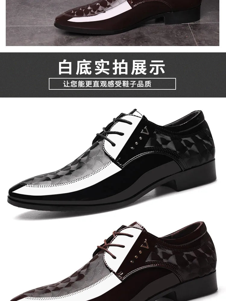 Oxfords Leather Men's Shoes Casual Dress Men Lace Up Breathable Formal Office for Man Big Size 38-48 Flats 2026