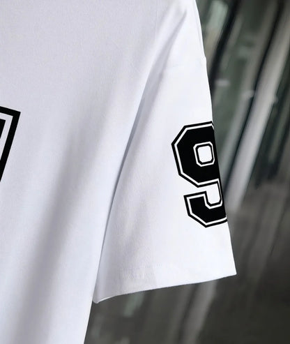 The 2025 summer new V-neck T-shirt with 91 print digital jersey is breathable lightweight and casual for sports