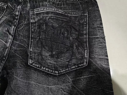 2025 New Gothic Retro Oversized Baggy Fit Unisex Mopping Pants Y2K  High Street Spider Embroidered Patch Hip Hop Streetwear