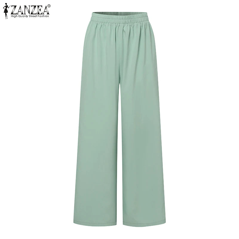 ZANZEA Elegant Office Lady Blazer Suits Women Classy Tied Waist Top and Pant 2pcs Outfit Streetwear Trend Commute Pant Sets 2025