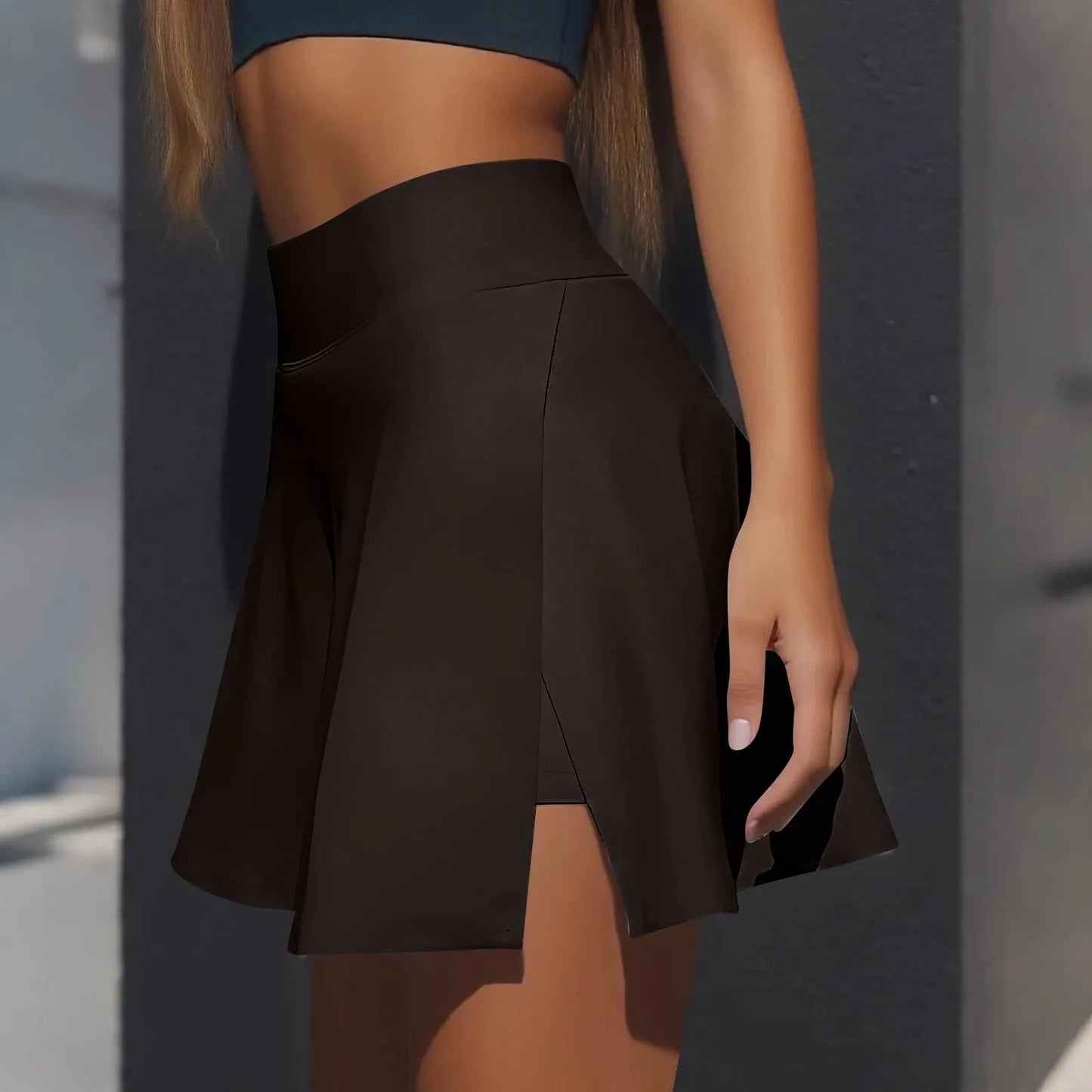 Women's Sports skirt Casual High Waist Gym Quick Dry Mini Skirts Solid Color Short Half faldas Sport tennis Pleated Skirt