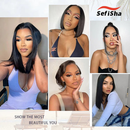 Bob Wig Human Hair 180 Density Glueless Wigs Human Hair Pre Plucked Pre Cut Glueless Wigs Human Hair 13x4 Hd Lace Closure Wigs