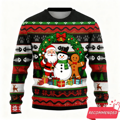 New Funny Snowman Graphic Ugly Christmas Sweatshirt Fashion Gingerbread Man Sweatshirts For Women Clothes Xmas Boy Kids Pullover