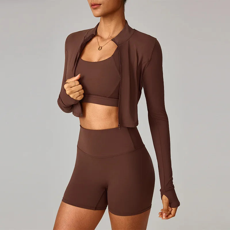 Seamless 3-Piece Activewear - Women's Fitness Set, Sin Costuras, Quick Dry, Yoga & Aire Libre