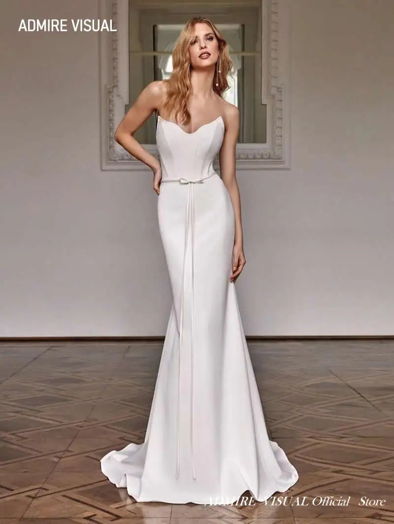 Newest Wedding Dress  Mermaid  2 in 1  For Bride Satin Sweetheart Neckline Sleeveless Custom Made Plus Sizes Vestidos De Novias