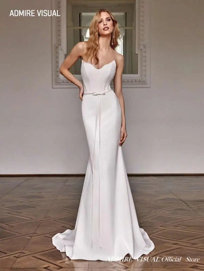 Newest Wedding Dress  Mermaid  2 in 1  For Bride Satin Sweetheart Neckline Sleeveless Custom Made Plus Sizes Vestidos De Novias