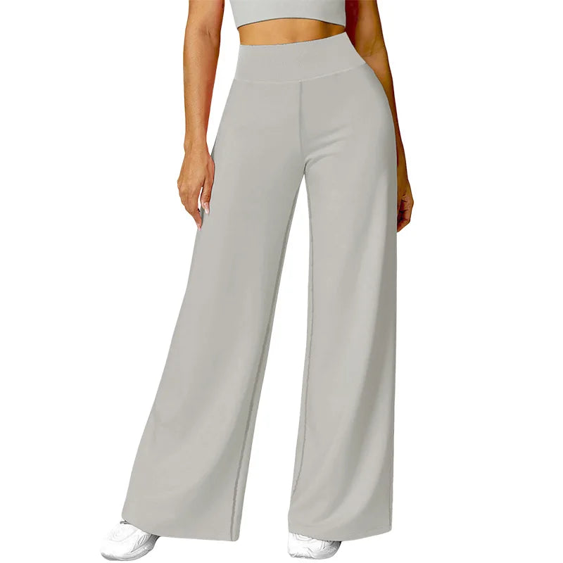 Women’s Yoga Wide Leg Pants High Waist Loose Fit Workout Trousers Casual Lounge Fitness Wear