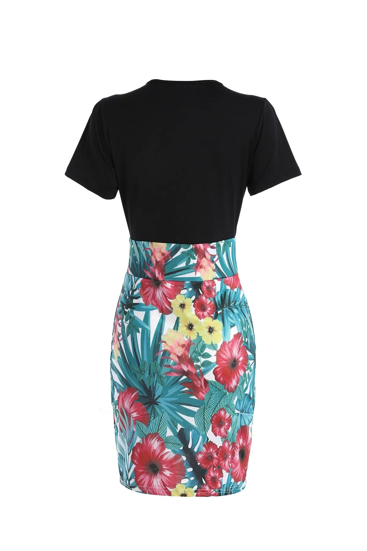 Women's Color Block Bodycon Mini Skirt - Sexy High Waist Floral Print Short Skirt, Tight Clubwear for Party/Night Out