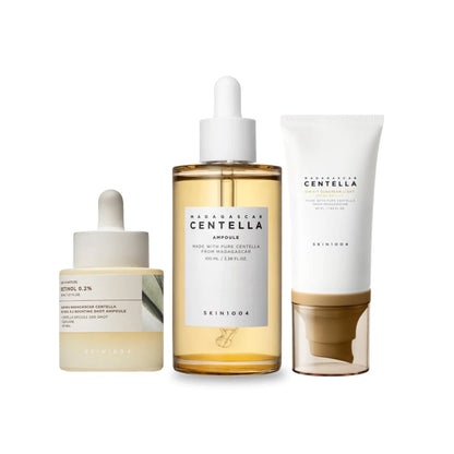 Korean Centella Retinol 0.2 Boosting Shot Ampoule,Air-fit Suncream Light,facial Anti-Aging Serum Original Skincare Products Set