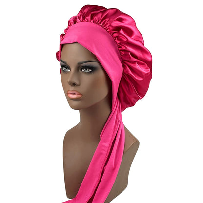 Large Bonnet Women Big Size Satin Bonnet Sleeping Night Women Cap Bonnet Hat Satin Cheveux Nuit Silk Bonnets for Women
