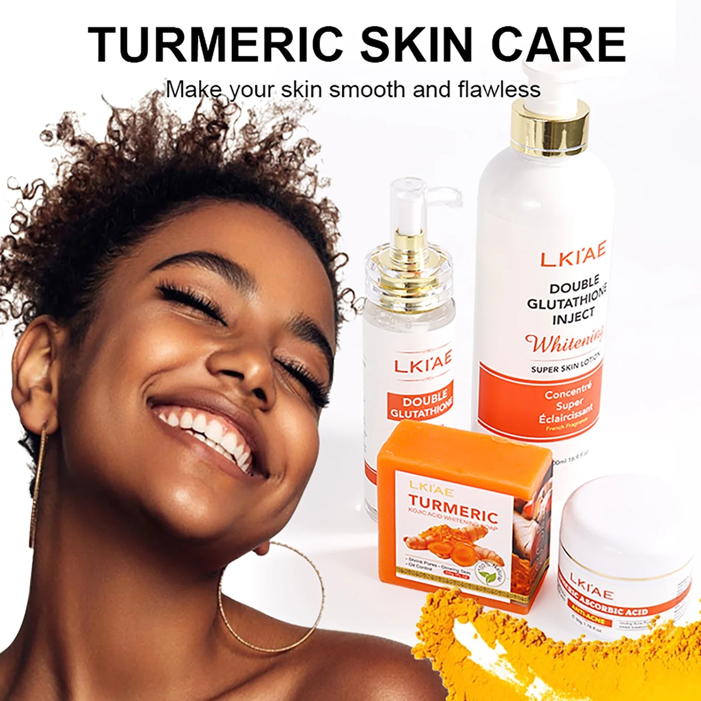 AILKE Lightening and Acne Removal Skin Care Range, With Double Glutathione, Vitamin C, Hydrating, Smooth Skin, Even Skin Tone