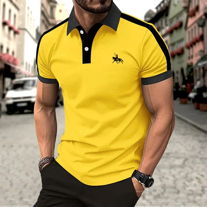 Summer men's short sleeved polo shirt business office lapel shirt Men's sports and casual top European and American plus size