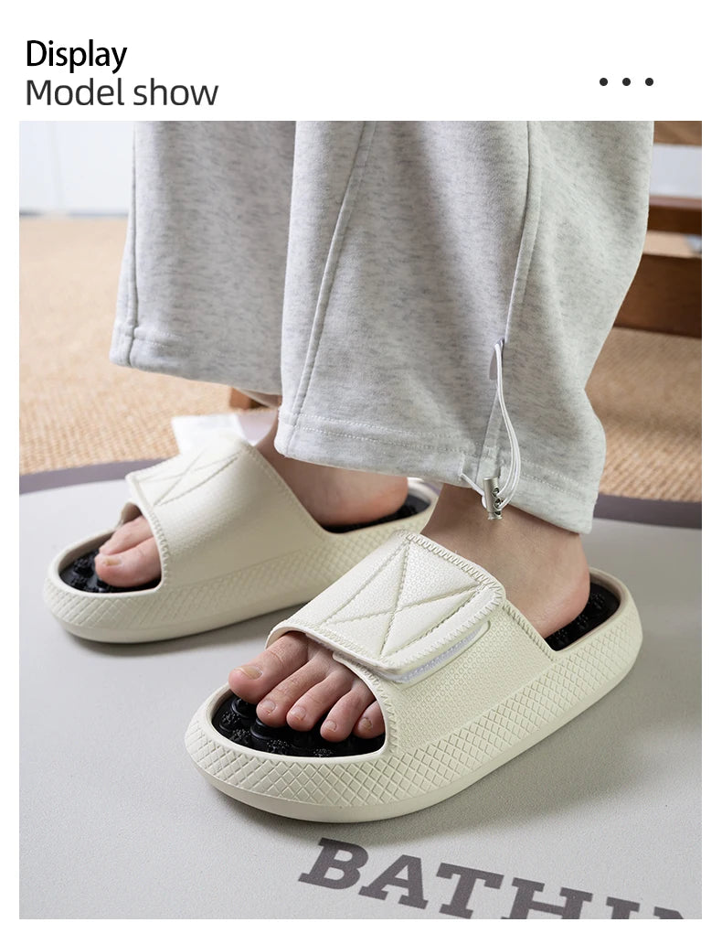 New Summer Men Massage Slippers Sides Indoor Outdoor Sandals Beach Casual Shoes Soft Sole Slides Men Flip-flops Men's Footwear