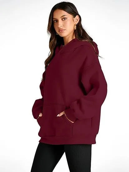 2026 Autumn and Winter New Cross border Leisure Fashion Sports Solid Color Women's Loose and Comfortable Hoodie Hoodie Hoodie
