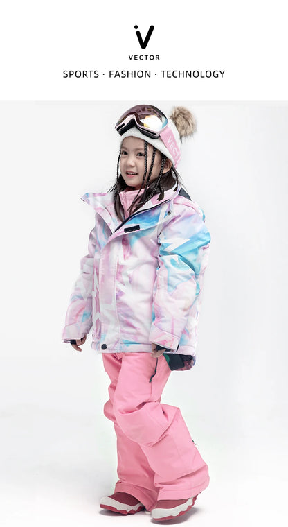 VECTOR Ski Pants Boys Girls Children Outdoor High-quality Windproof, Waterproof and Warm Snow Winter Ski Snowboard Pants Brand