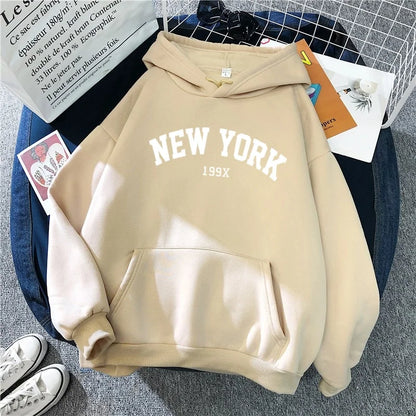 Mannen Vrouwen New York 199X City Hoodies Mode Brief Bedrukt Grafische Sweatshirts Losse Casual Harajuku Capuchon Sportkleding