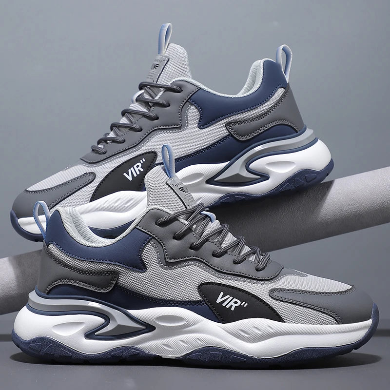 Spring and Summer New Breathable Mesh Casual Men's Running Shoes, Running Casual Sports Shoes, Anti-slip Lace-up Sports Shoes