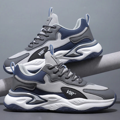 Spring and Summer New Breathable Mesh Casual Men's Running Shoes, Running Casual Sports Shoes, Anti-slip Lace-up Sports Shoes