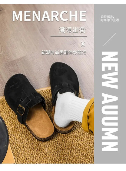 Couple Cork Clogs Slippers Fashion Soft Footbed Suede Beach Slides With Arch Support Girls Outdoor Muller Shoes womens sandals