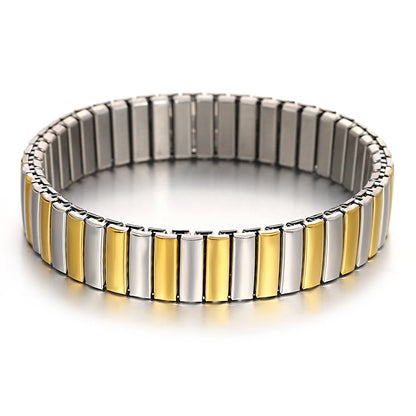 Freetry 18K Gold Plated Stainless Steel Adjustable Bracelet Fashion Elastic Metal Bracelet Trendy Jewelry Accessories Official