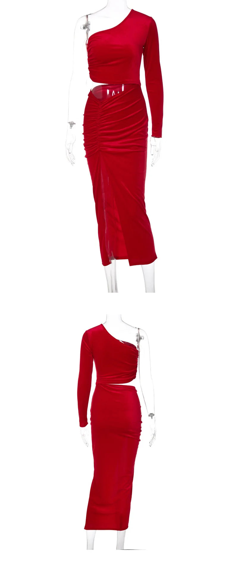 Y2K Diagonal Collar Dress for Women Vintage Black Dresses Single Shoulder Sleeve Tops Dew Waist Skirt Spring Summer Outfit