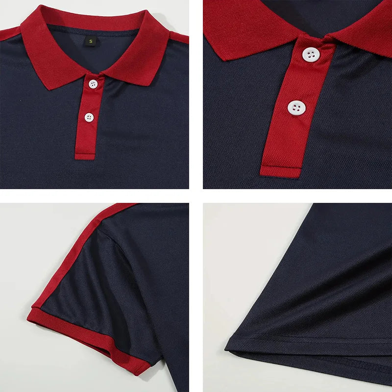 Summer men's short sleeved polo shirt business office lapel shirt Men's sports and casual top European and American plus size