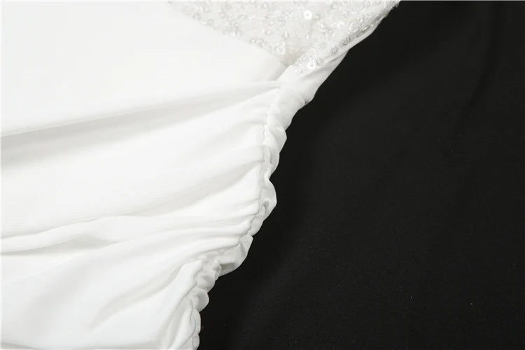 Sisterlinda Sexy Strapless Dress Woman Sequins Patchwork Backless Knot Ribbon Wrap Hip Midnight Prom Party Elegant Long Bodycon