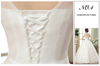 New Plus Size Wedding Dress Slimming Floor-length Back Strap Lace Flower Wedding Dresses for Women White Dress Vestidos De Novia