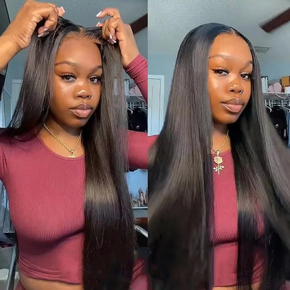Pre Cut Glueless Wig Human Hair Ready To Wear Preplucked Straight 13x6 HD Lace Frontal Wig Human Hair Lace Front Wigs For Women