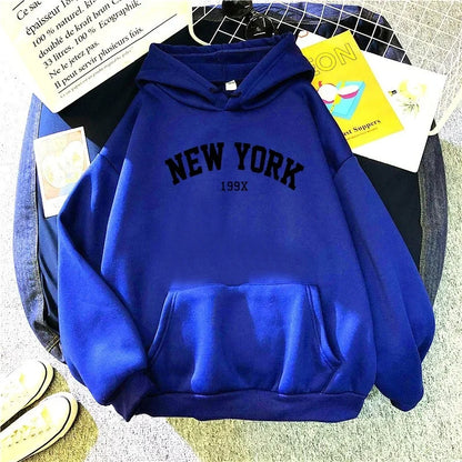 Mannen Vrouwen New York 199X City Hoodies Mode Brief Bedrukt Grafische Sweatshirts Losse Casual Harajuku Capuchon Sportkleding