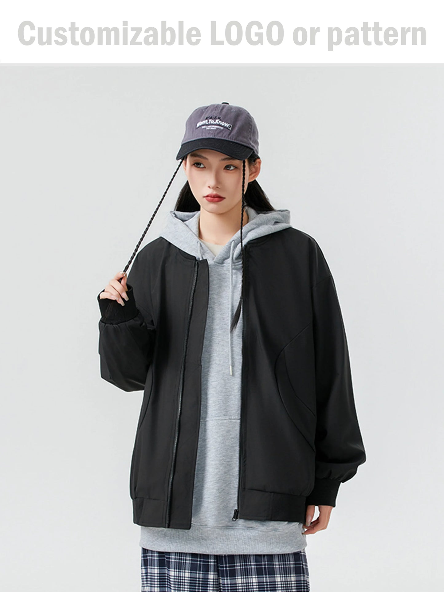 2025 autumn new men's pilot jacket fashion casual light solid color baseball uniform sportswear jacket, DIY LOGO S-4XL