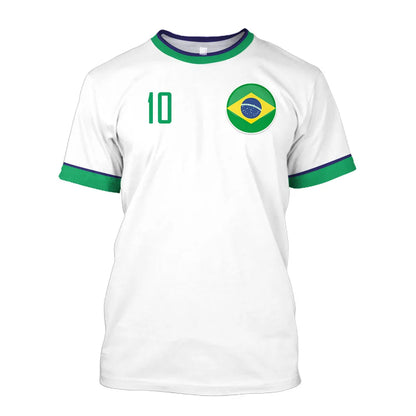 2023 New Brazil Jersey T-shirt Fine Design Brazilian Select Shirt O Neck Oversized Football Team Casual Streetwear Mens Clothing