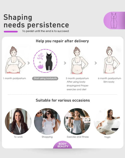 Women's Belly Tummy Control Butt Lifting Zipper Postpartum BodyShaper Fajas Colombian Double Compression Corset Waist Trainer