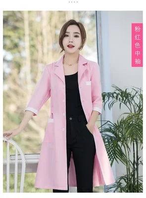 Beauty Salon Work Wear High Quality Spa Uniforms Tattooist Work Clothing Lab Coat Summer Purple Long Sleeve Scrubs Uniform New