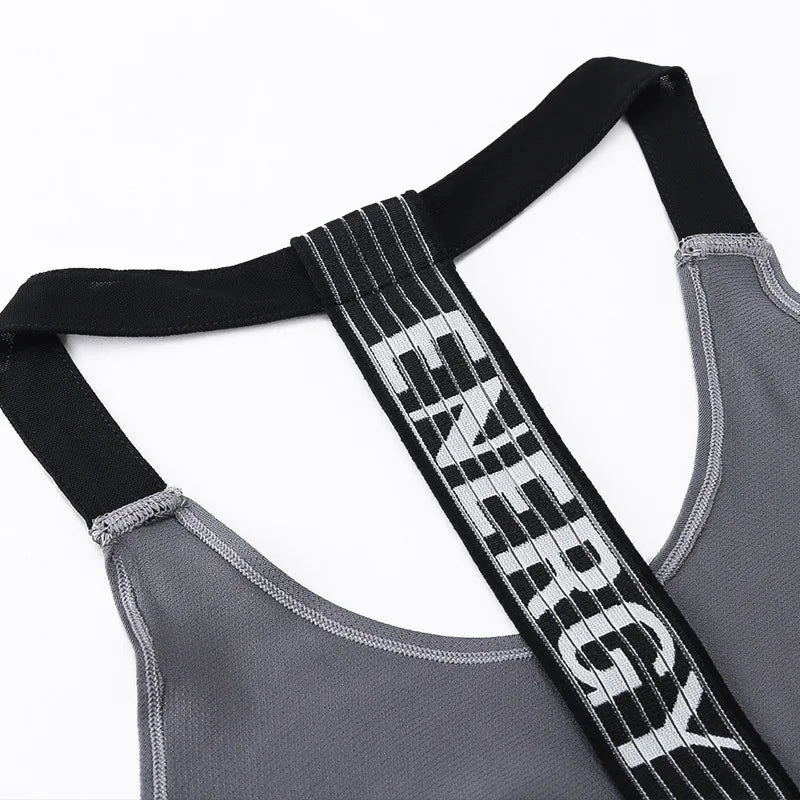 Women's gym tops black sleeveless yoga tops ladies gym shirts gym vests running workout boxing letter tops backless shirts