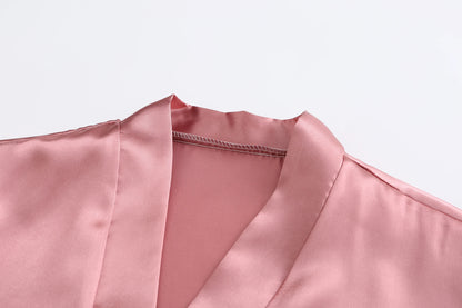 Wedding Bride Bridesmaid Robe Dressing Gown Sexy Women Bathrobe Nightgown Short Sleepwear Casual Flower Kimono Geisha M L XL